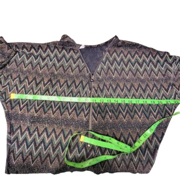 𝅺SPARKLY Brown and Black Zig Zag- One Size Fits Most - Picture 6 of 9